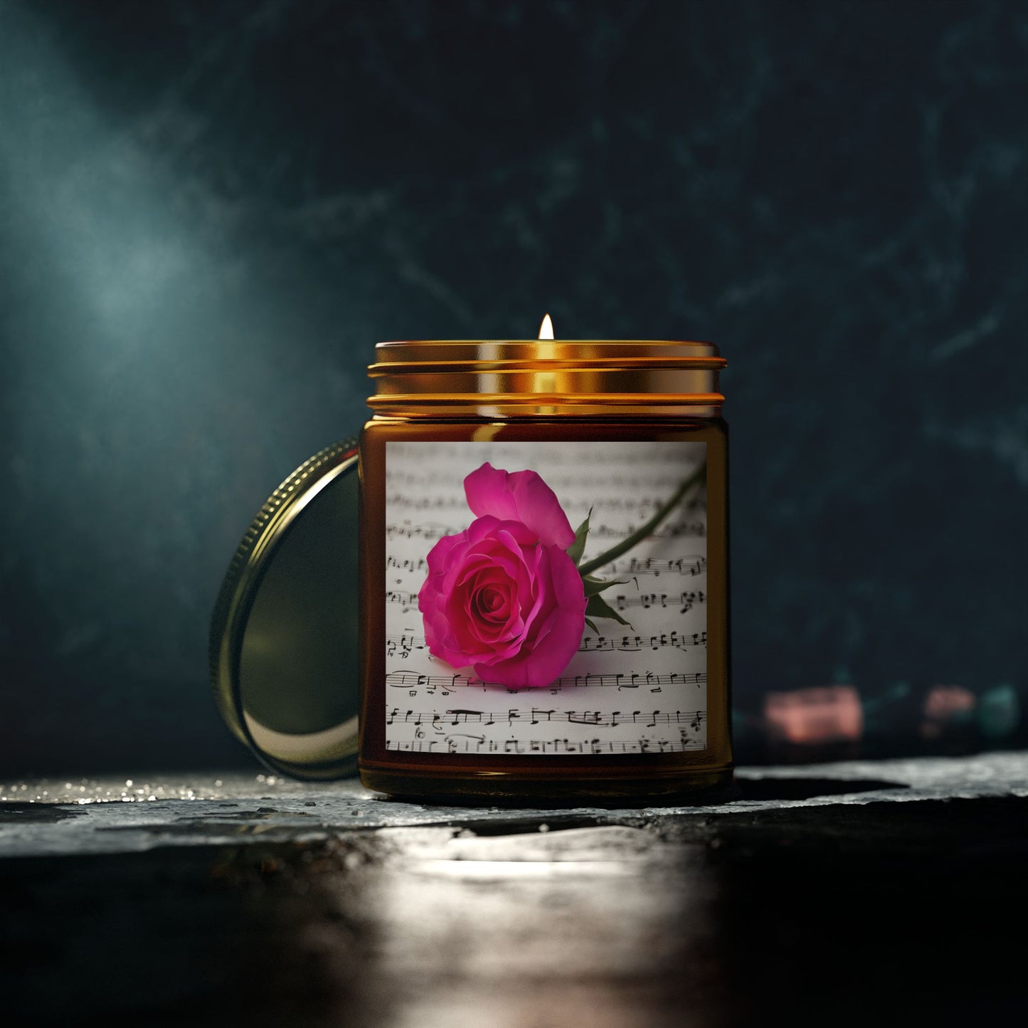 Romantic Floral Scented Candle - Coconut Apricot Wax, Rose Design, Home Decor Gift, Aromatherapy Candle, Unique Centerpiece