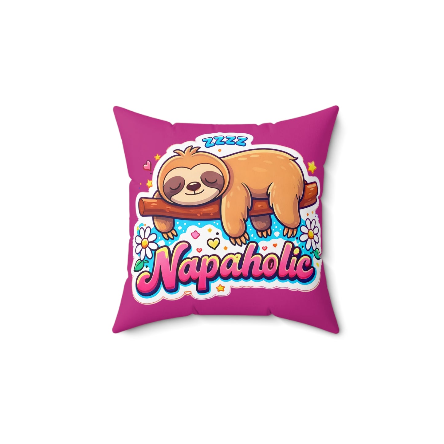 Napaholic Sloth Accent Pillow – Cute Sleeping Sloth Decorative Throw Pillow