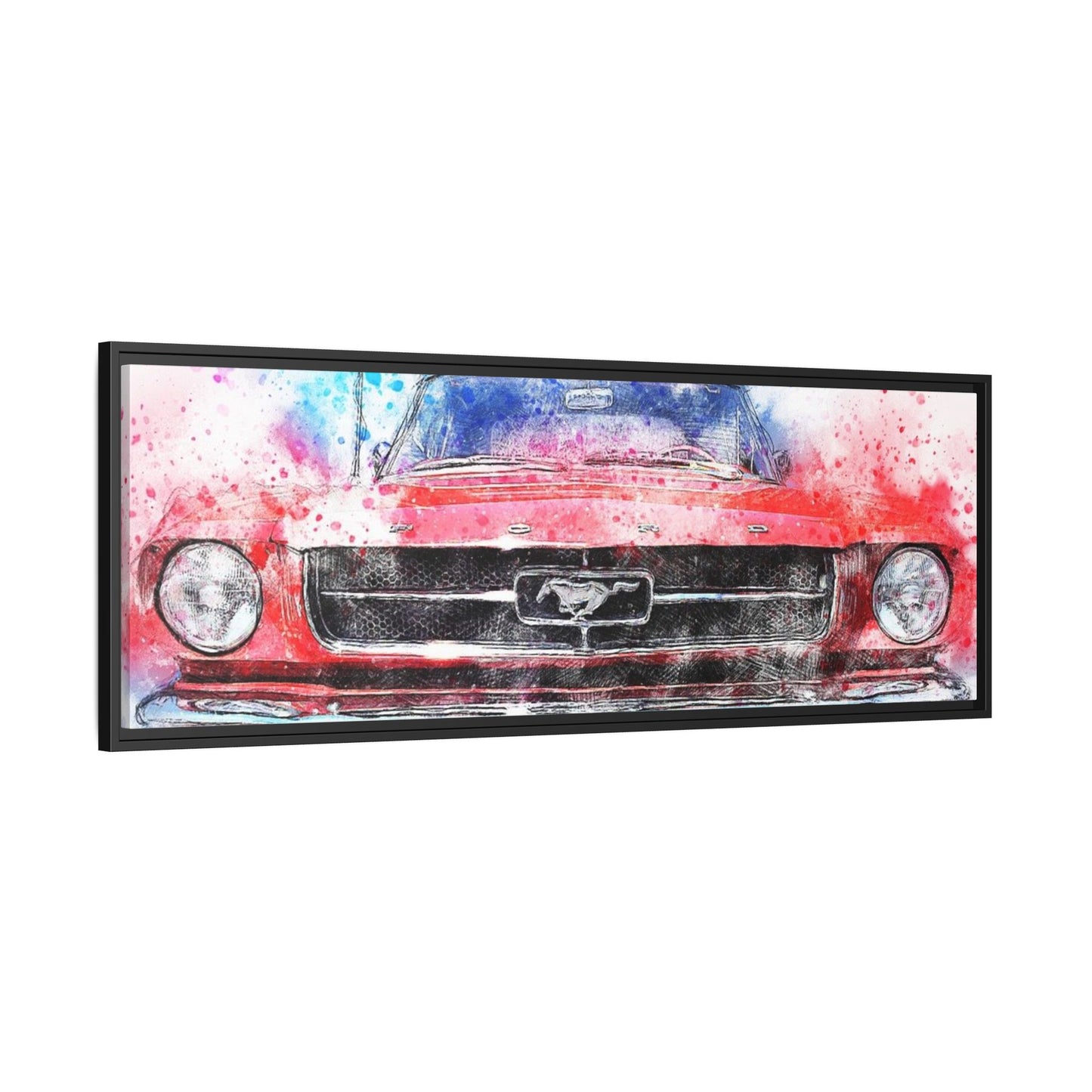 Matte Canvas, Framed Mustang Car