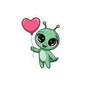 Cute Alien Kiss-Cut Stickers, Laptop Decals, Kawaii Stickers, Cute Character Stickers, Gift for Kids, Fun Party Favors
