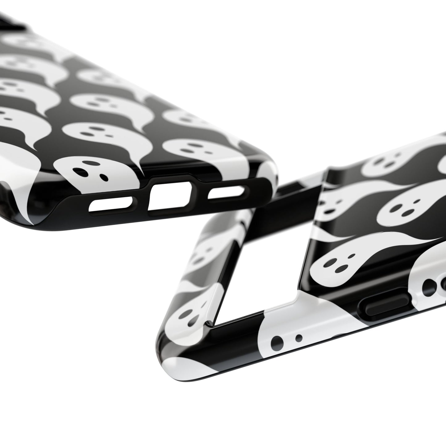 Ghost Pattern Phone Case, Cute Ghost Cell Phone Cover, Halloween Accessory, Spooky Gift, Black and White Phone Case