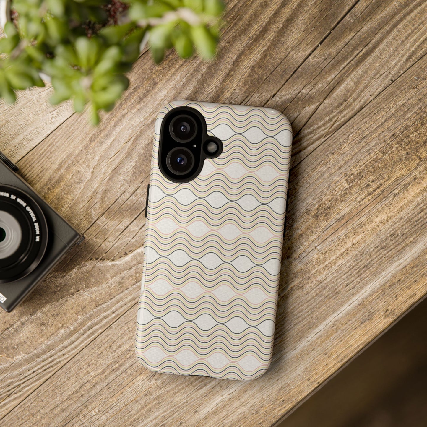 Stylish Phone Case for Tough Protection, Wavy Design, Chic Accessory, Gift for Her, Trendy Tech, Holiday Gift Idea