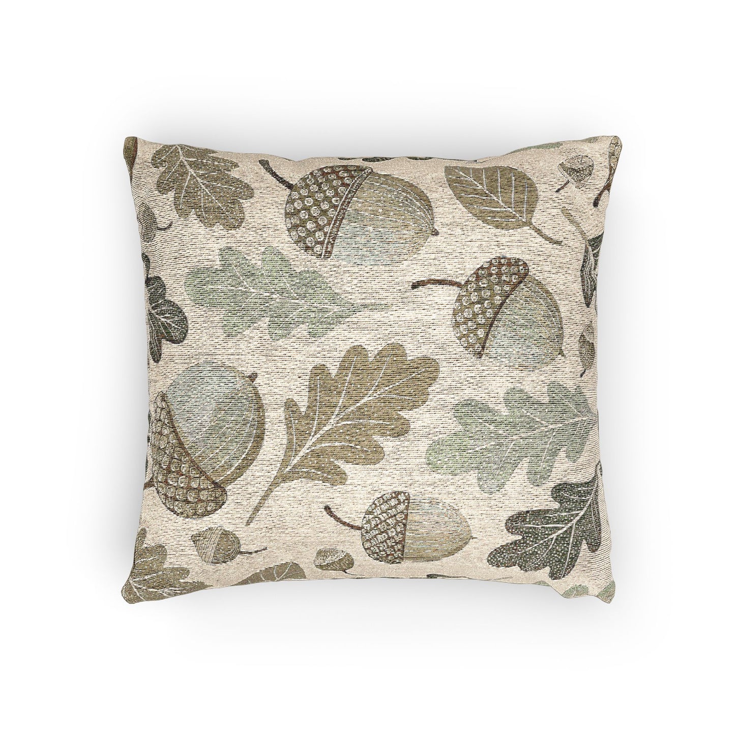 Autumn-Inspired Woven Pillow, Cozy Home Decor, Acorn Leaf Design, Fall Living Room Accent, Nature Lover Gift, Seasonal Cushion