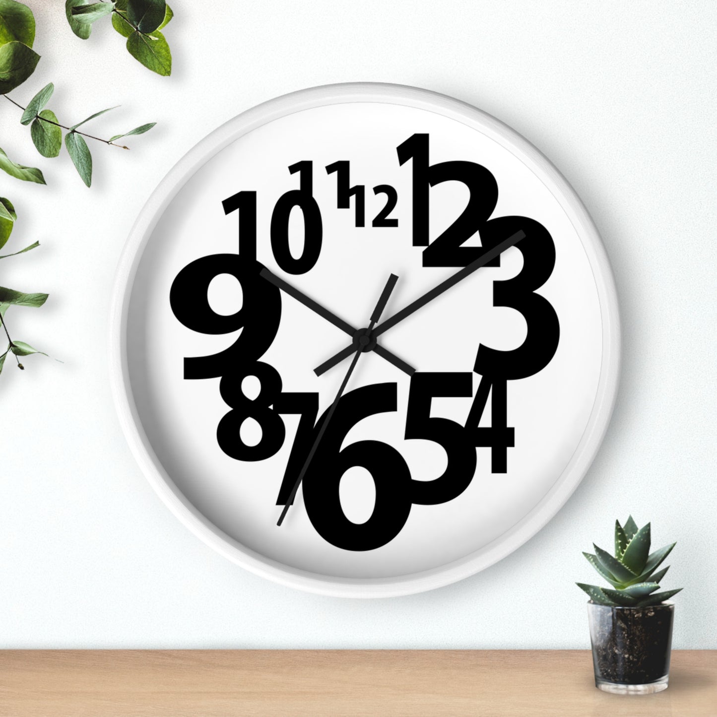 Modern Black and White Wall Clock, Minimalist Home Decor, Office Timer, Gift for Him/Her, Stylish Timepiece