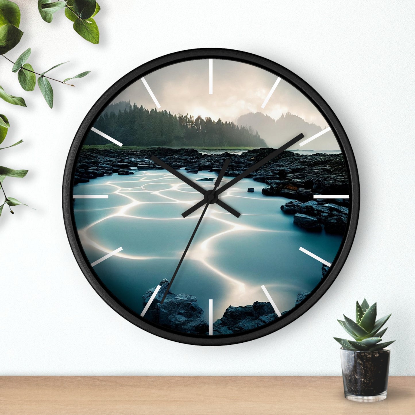Serene Nature Wall Clock - Tranquil Home Decor for Nature Lovers, Modern Timepiece for Gifts, Office, Living Room, Quartz Clock