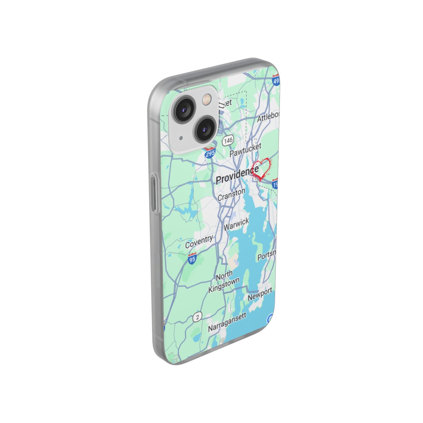 Providence Heart Map Phone Case - Custom Flexible Smartphone Protector, Gift for Her, Map Lover's Accessory, Personalized Case, Travel [...]