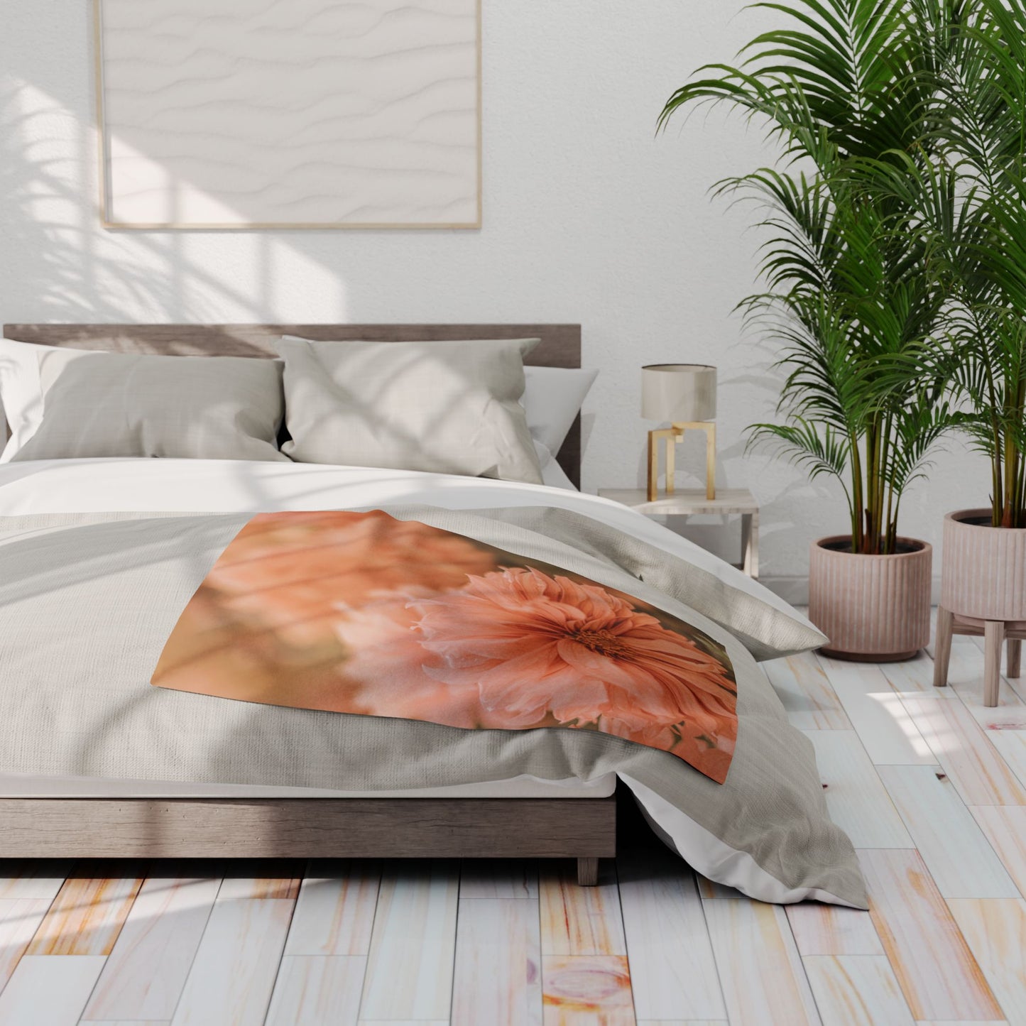 Cozy Floral Fleece Blanket | Soft Throw Blanket for Home, Boho Decor, Gift for Her, Wedding Blanket, Boudoir Accessory