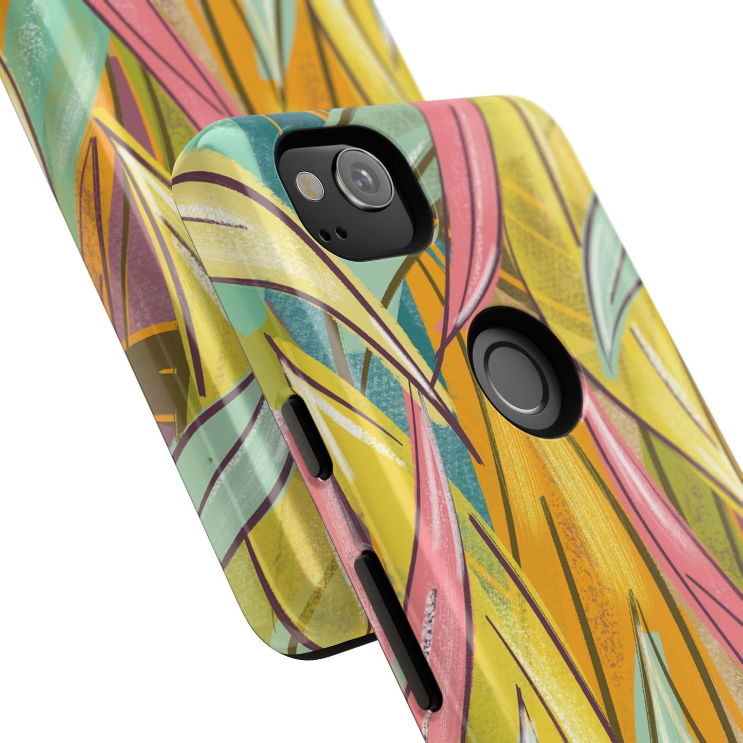 Vibrant Phone Case with Colorful Leaf Design, Tough Cases for Nature Lovers, Eco-Friendly Gift, Summer Vibes, Floral Phone Cover