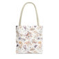 Floral Ditsy Print Tote Bag – Neutral Watercolor Wildflower Market Bag