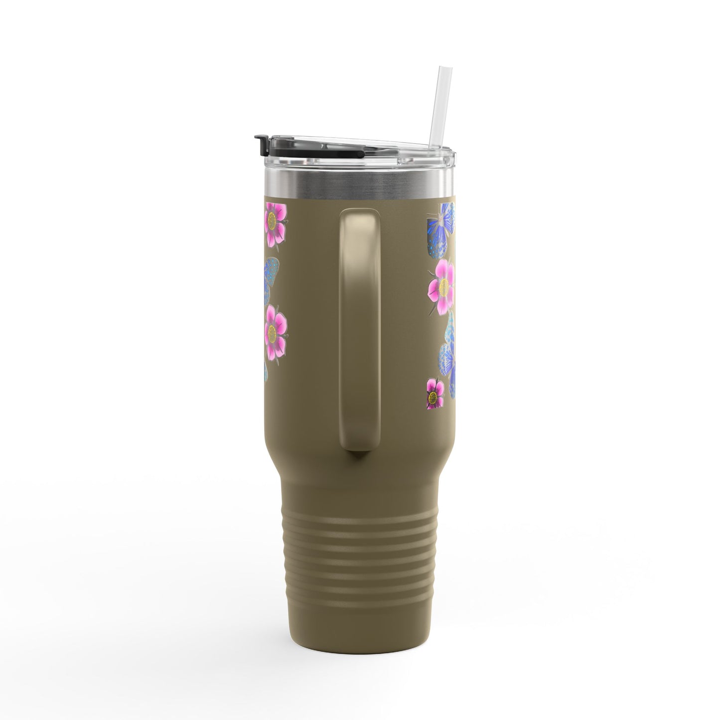 Floral Butterfly Insulated Travel Mug, 40oz - Perfect for Nature Lovers, On-the-Go Coffee, Outdoor Adventures, Birthday Gift, [...]