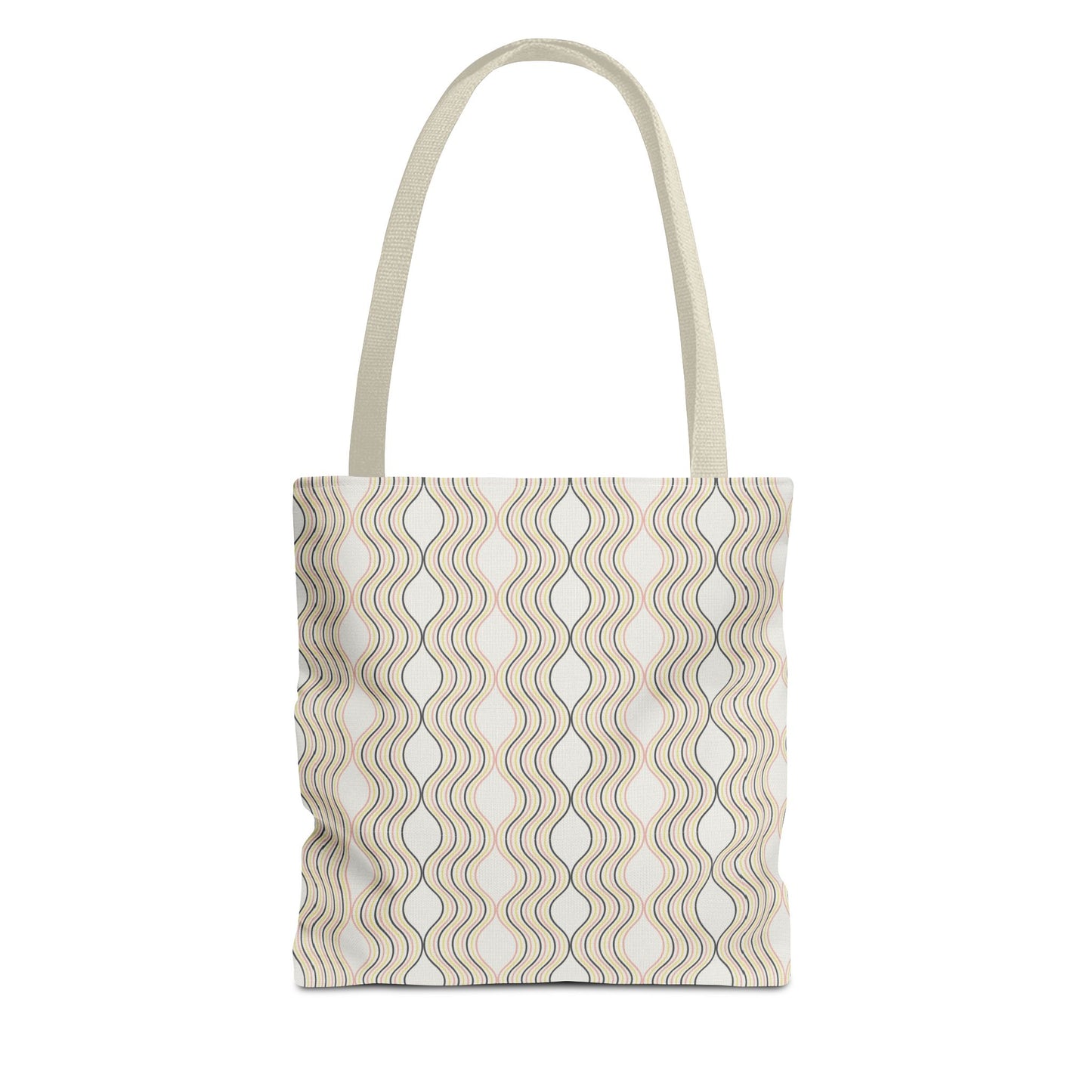 Waves Pattern Tote Bag, Boho Chic Handbag, Everyday Carry, Beach Bag, Gift for Her, Eco-Friendly Style