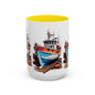 Nautical Accent Coffee Mug | Perfect for Boat Lovers, Sailor Gifts, Coastal Decor, Unique Gift Idea, Custom Artwork Mug