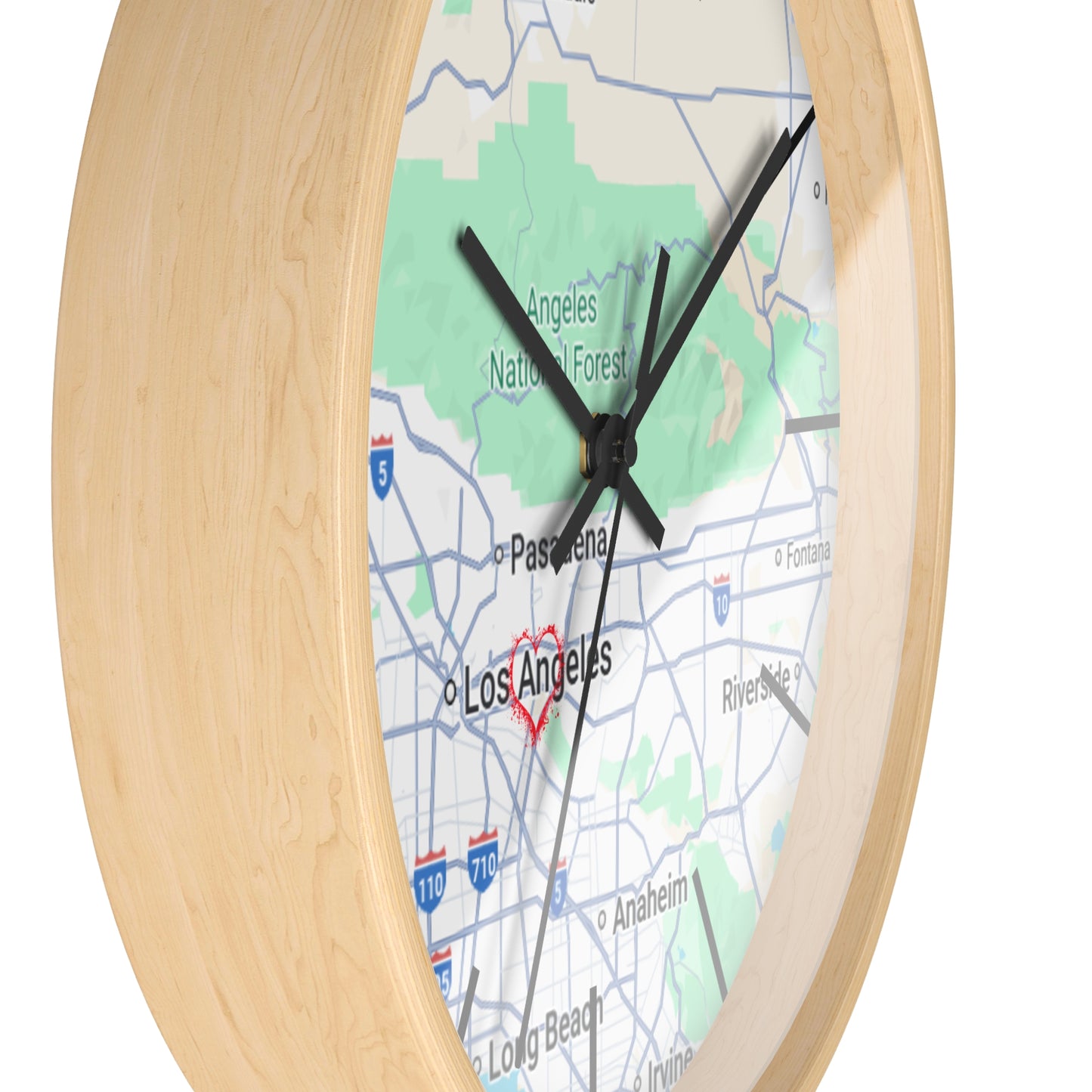 Los Angeles Wall Clock, Unique Home Decor, Custom City Map Clock, Modern Timepiece, Gift for Map Lovers