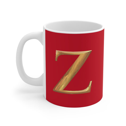Personalized "Z" 11oz Mug, Initials Coffee Cup, Custom Ceramic Mug, Unique Gift for Coffee Lovers, Great for Holidays