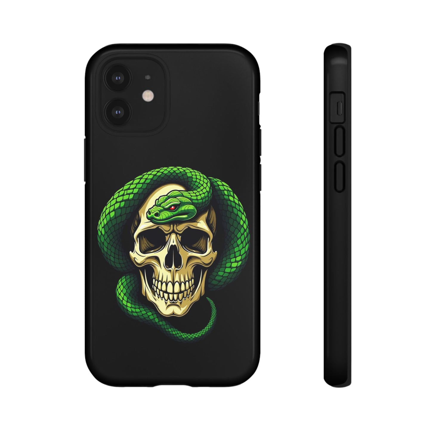 Skull & Snake Phone Case | Tough Cases, Protective Cover, Edgy Phone Accessories, Gothic Gift, Halloween Decor