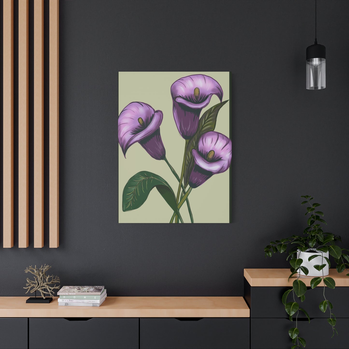 Copy of Matte Canvas, Stretched, 1.25" Purple Flowers