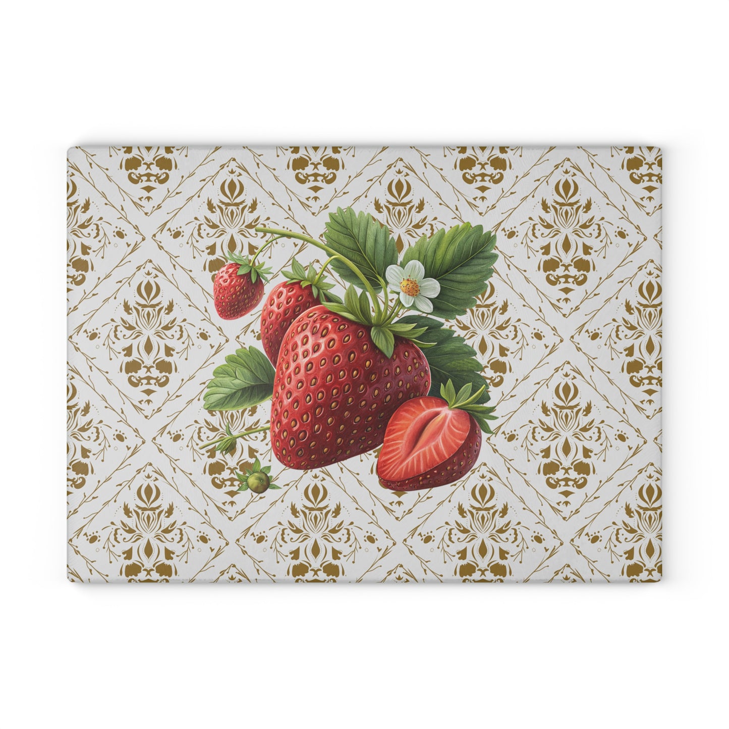 Charming Strawberry Glass Cutting Board - Perfect for Kitchens, Gifts