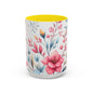 Floral Accent Coffee Mug - Perfect Gift for Tea Lovers, Home Decor, Kitchen Accessories, Mother's Day, Coffee Enthusiasts