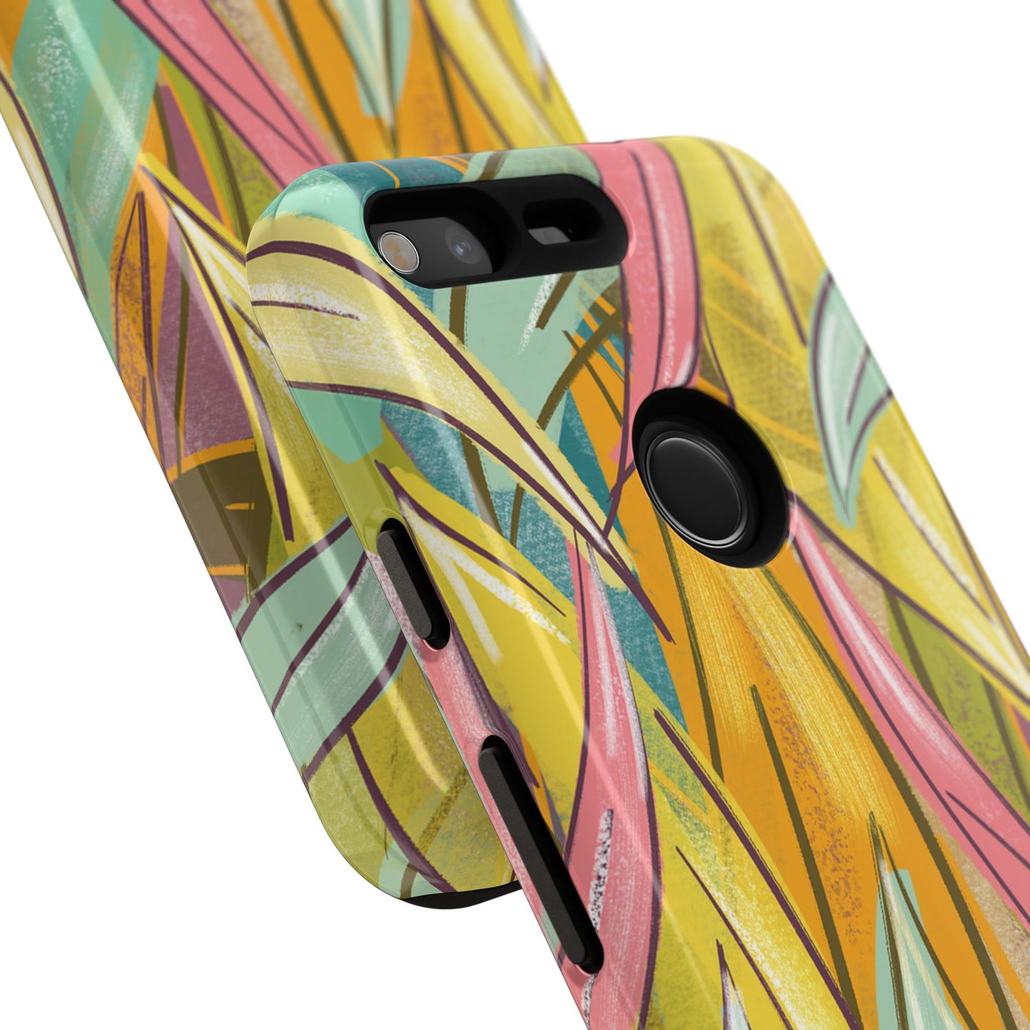 Vibrant Phone Case with Colorful Leaf Design, Tough Cases for Nature Lovers, Eco-Friendly Gift, Summer Vibes, Floral Phone Cover