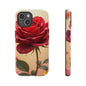 Floral Phone Case with Red Rose Design, Tough Phone Cover, Flower Print, Gift for Her, Stylish Accessory, Floral Aesthetic