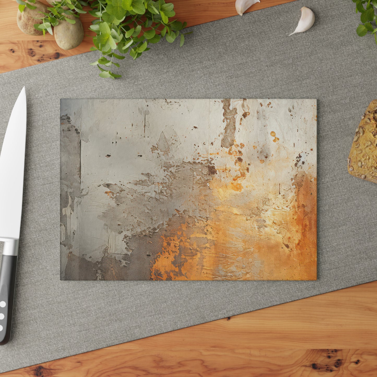 Rustic Chic Glass Cutting Board Unique Kitchen Decor, Artisan Cooking Gifts