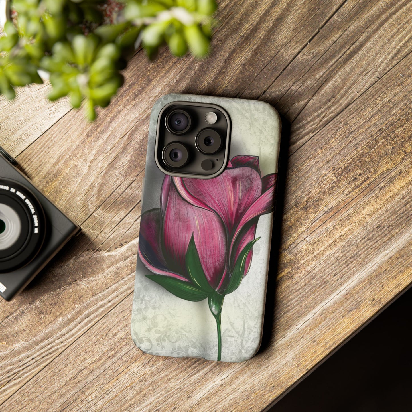 Rose Phone Case – Tough Cases, Floral Phone Cover, Gift for Her, Minimalist Design, Nature Lover's Accessory, Birthday Gift Idea