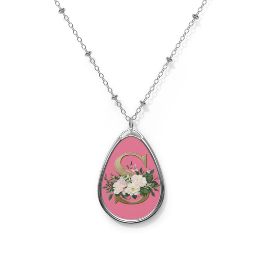 Personalized Floral Initial Necklace, Elegant Gift for Her