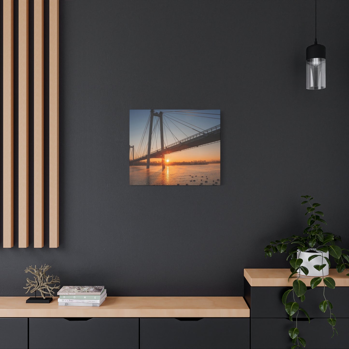 Sunrise Bridge Canvas Wall Art — Matte Stretched Canvas