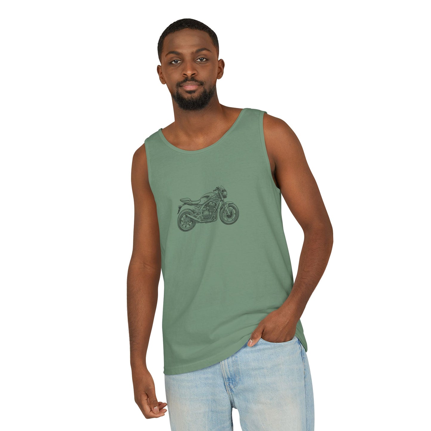 Motorcycle Lover's Unisex Garment-Dyed Tank Top, Biker Apparel, Casual Summer Shirt, Gift for Him or Her, Adorable Motorcycle Graphic, [...]