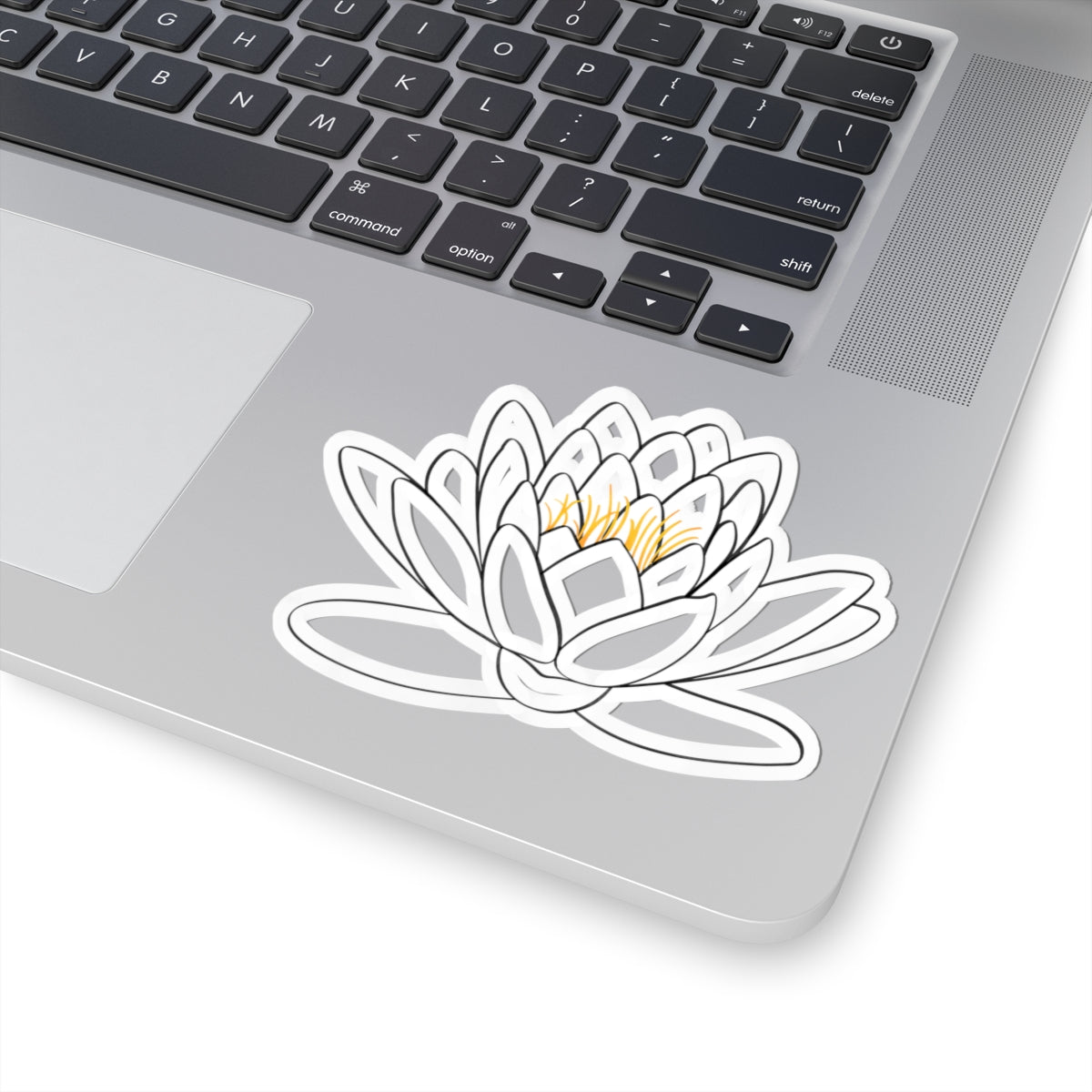 Elegant Lotus Flower Kiss-Cut Stickers, Aesthetic Laptop Decals, Floral Decor, Gift for Botanists, Wall Art, Journal Accessories