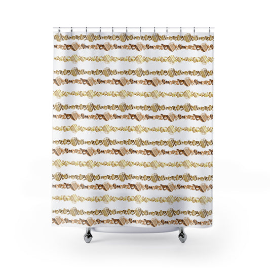 Shower Curtains white gold