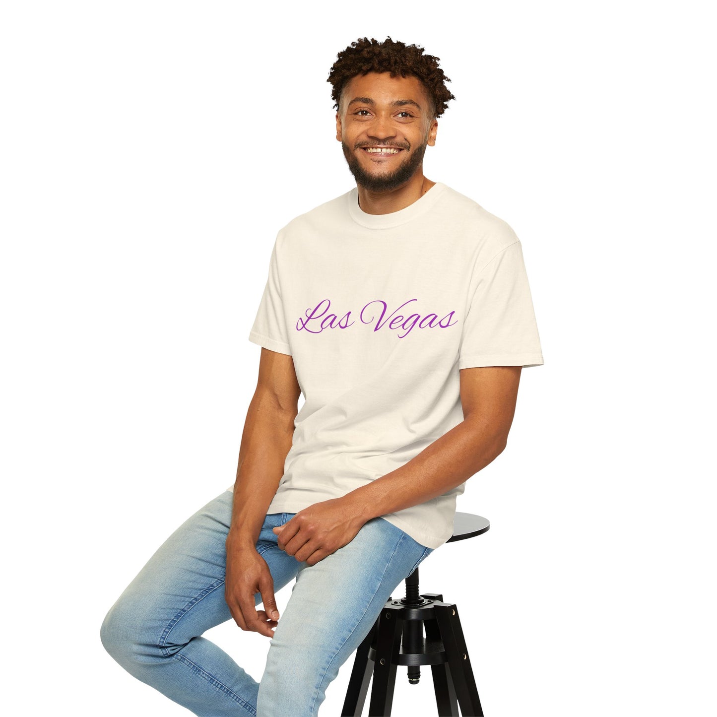 Las Vegas Floral Unisex Garment-Dyed T-Shirt | Vacation Tee, Travel Shirt, Summer Outfit, Gift for Travelers, Retro Las Vegas Design