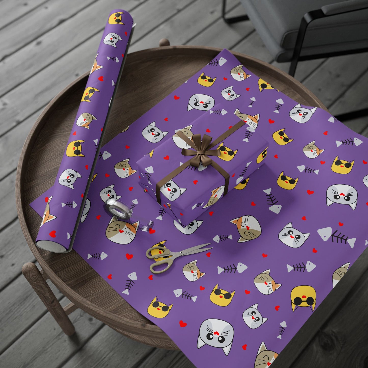 Cute Cat Wrapping Paper, Whimsical Gift Wrap for Pet Lovers