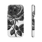Elegant Floral Phone Case - Tough Cases, Black Rose Design, Floral Phone Cover, Stylish Phone Accessory, Gift for Her, Mother's Day