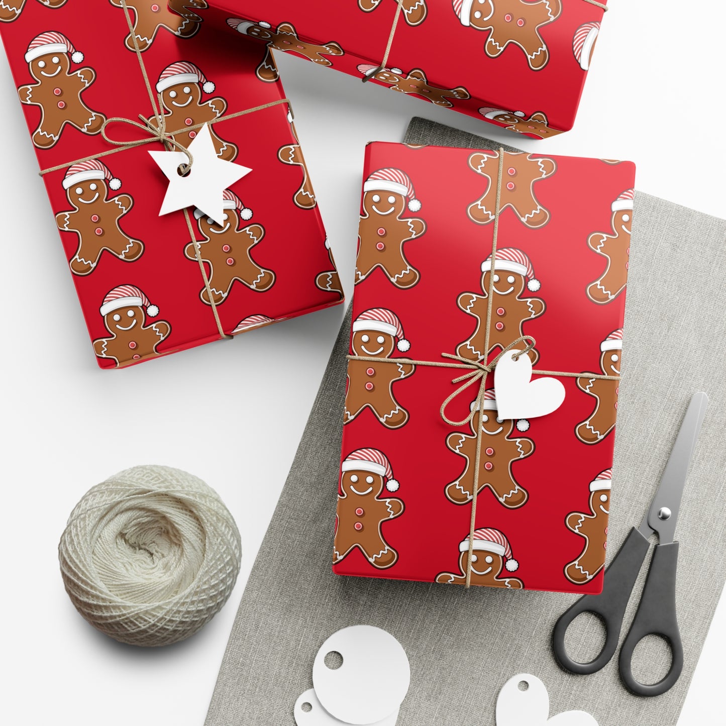 Festive Gingerbread Gift Wrap Papers for Holiday Gifting, Christmas, Birthdays, Surprise Parties, Eco-Friendly Wrapping