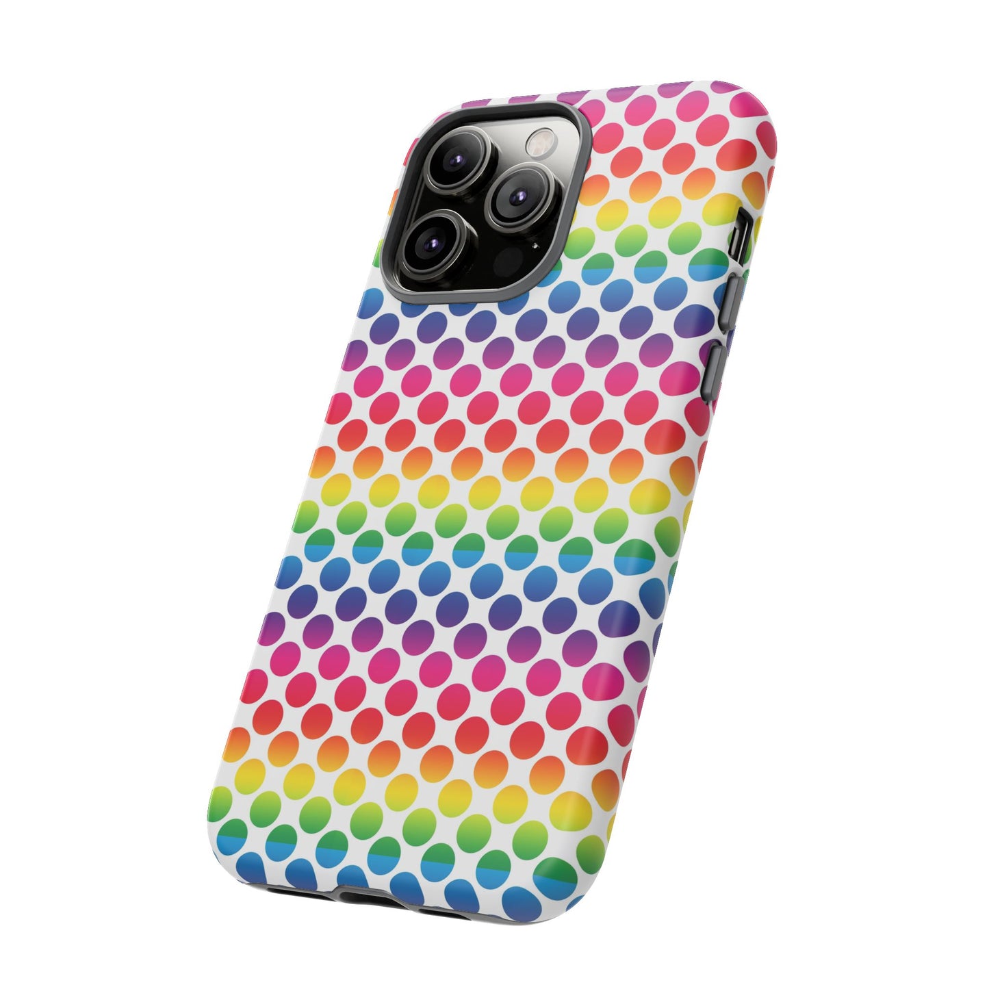 Rainbow Dot Phone Case, Colorful Phone Cover, Fun Phone Accessory, Gift for Friends, Trendy Mobile Case
