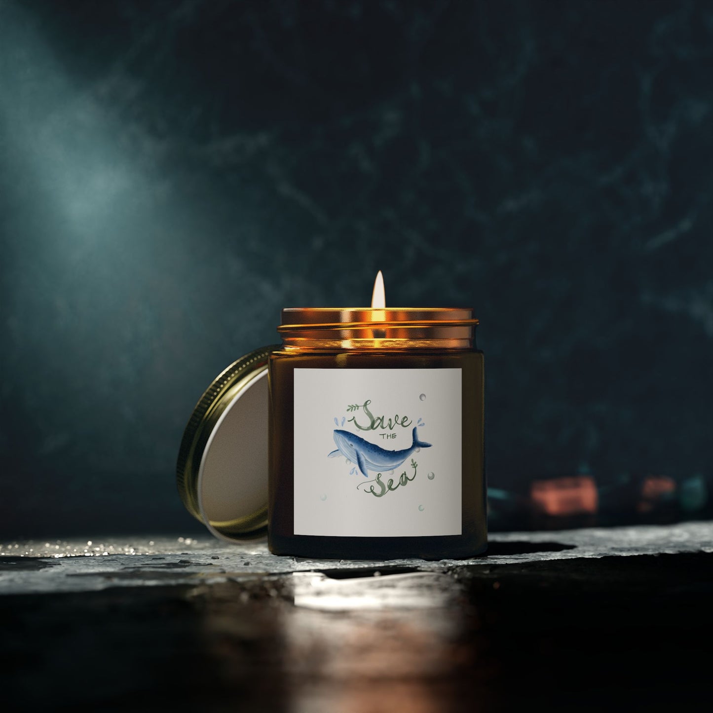 Save the Sea Scented Candles - Eco-Friendly Coconut Apricot Wax, Ocean Vibes, Perfect Gift for Nature Lovers, Home Decor, Relaxation