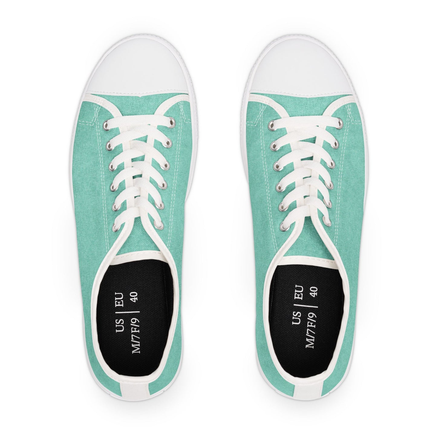 Mint Canvas Low Top Sneakers — Casual Everyday Shoes