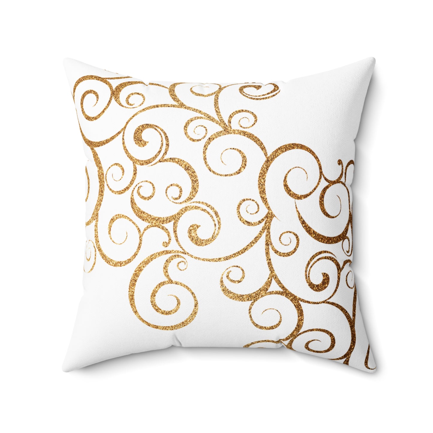 Elegant Decorative Pillow with Gold Swirl Design, Cozy Home Accent, Perfect for Living Room, Holidays, Gift Idea