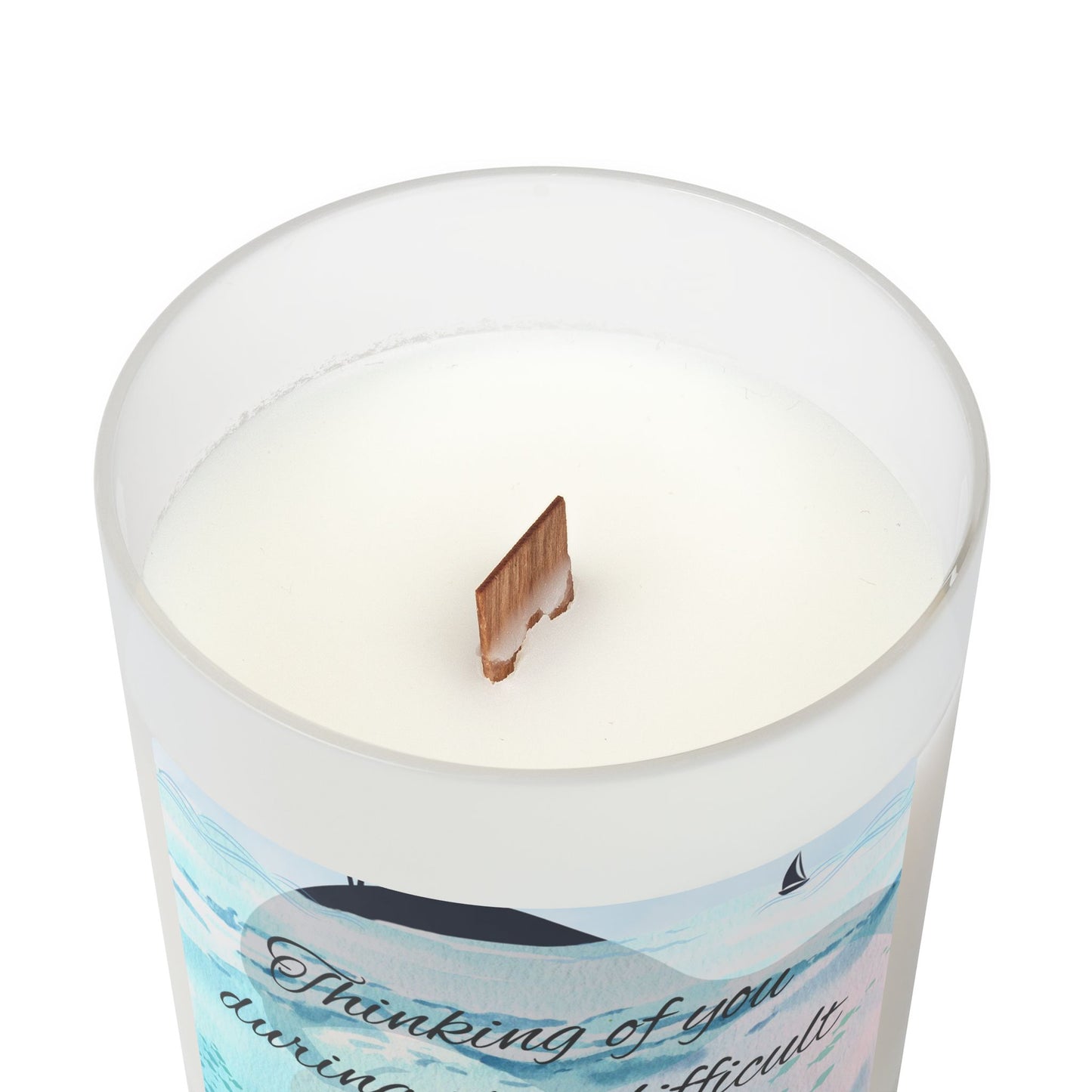 Frosted Glass Candle - Thinking of You, Relaxing Home Decor, Thoughtful Gift, Aromatherapy Candle, Scented Candle for Comfort