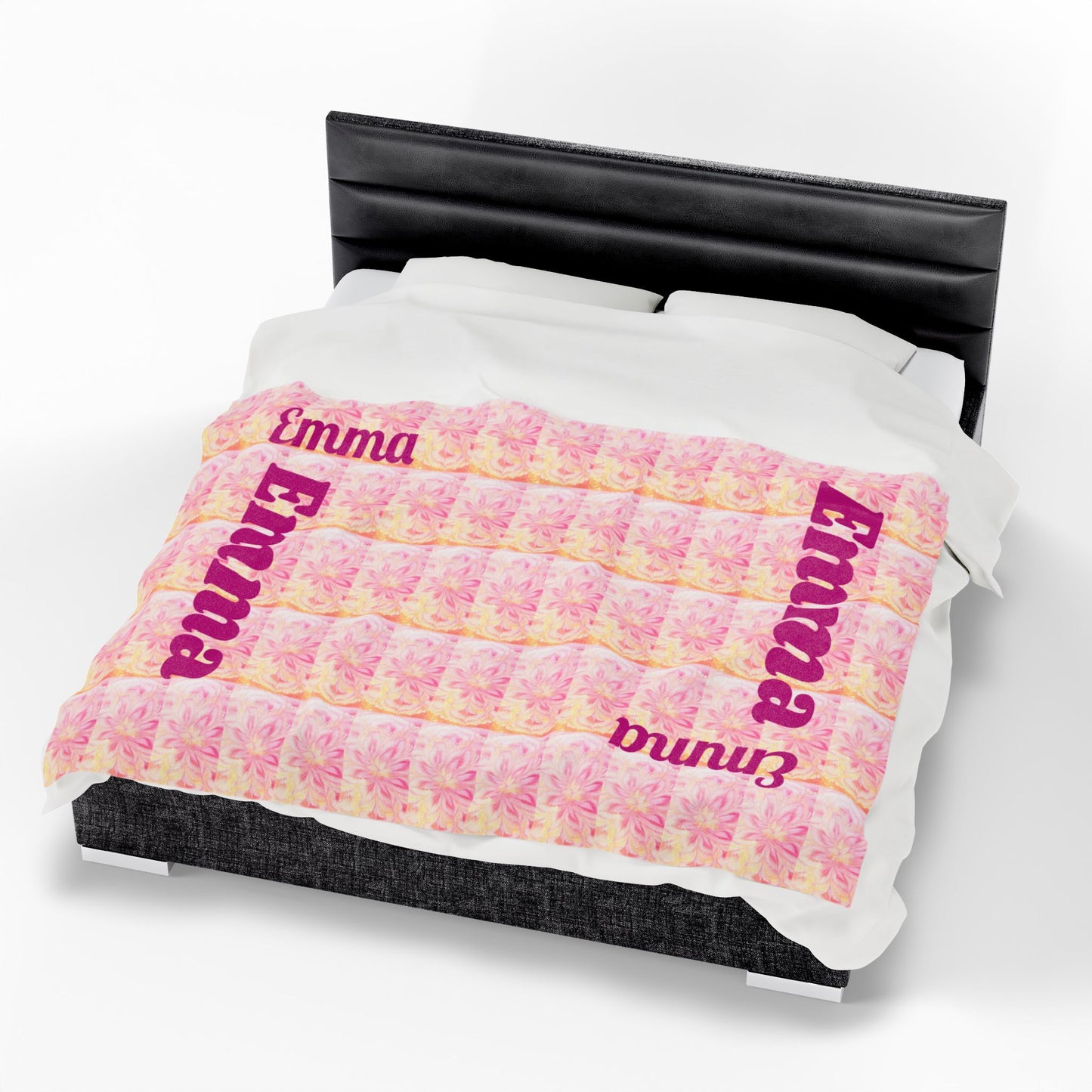 Personalized Velveteen Plush Blanket for Cozy Nights - Emma