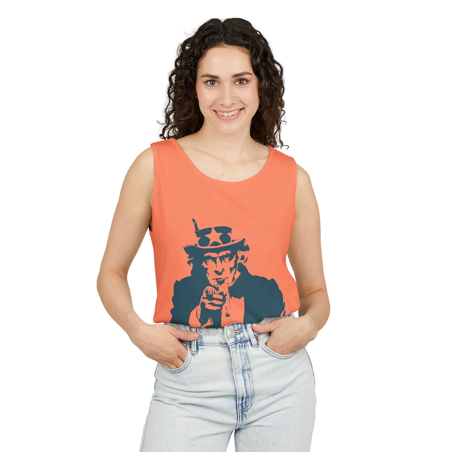 Unisex Garment-Dyed Tank Top with Patriotic Uncle Sam Design | Casual Summer Wear, Holiday BBQ, Independence Day, Gift Idea, Men's and [...]
