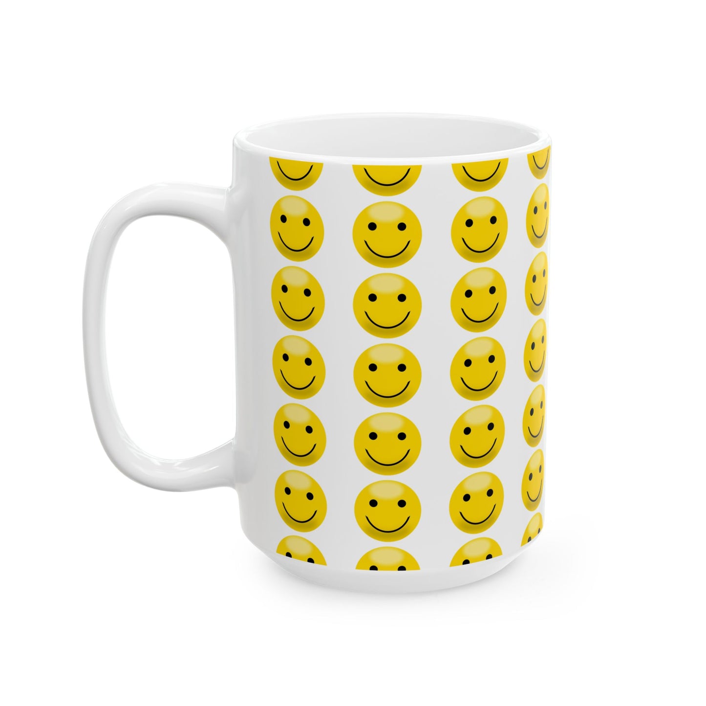 Happy Face Ceramic Mug | Smiley Coffee Cup, Gift for Friends, Cute Kitchen Decor, Cheerful Drinkware, Perfect for Birthdays
