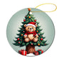 Round Christmas Ceramic Ornament (Glossy Surface)