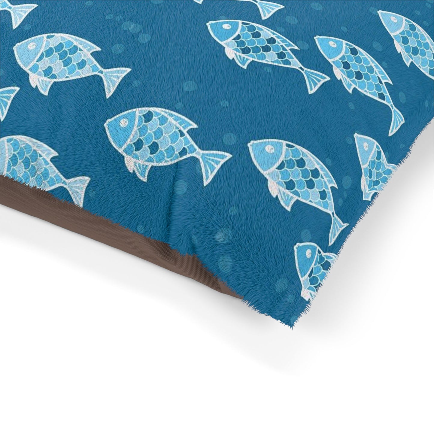 Blue Fish Pet Bed, Cozy Dog Bed, Cat Bed, Nautical Pet Accessories, Ocean Theme Pet Cushion, Perfect Gift for Pet Lovers