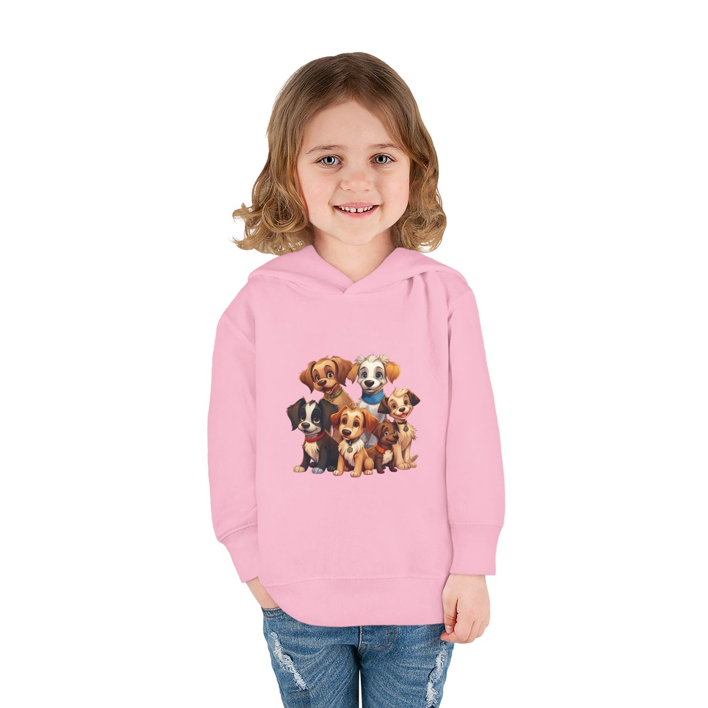 Adorable Puppy Print Toddler Hoodie, Cute Kids Fleece Pullover, Dog Lover Gift, Warm Hoodie for Boys & Girls, Pet Themed Clothes