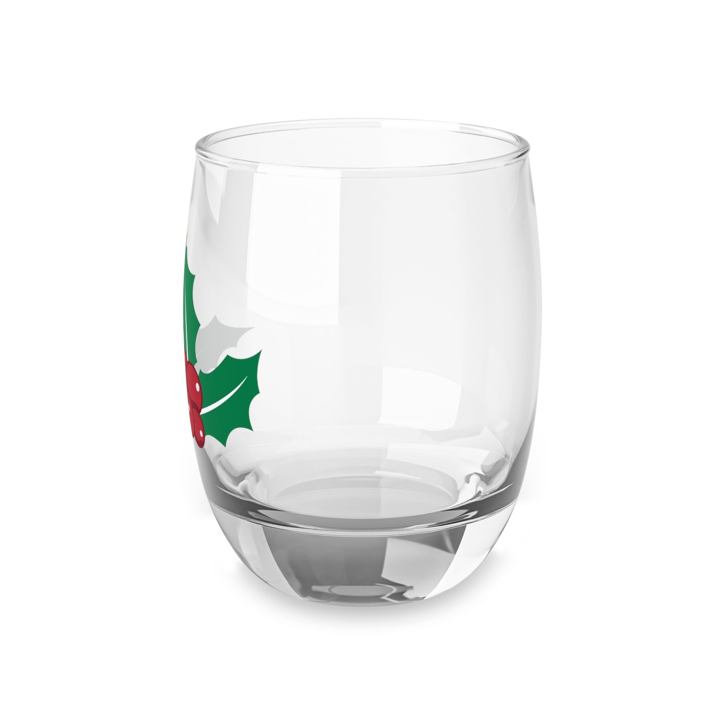 Holiday Whiskey Glass with Holly Design - Festive Barware for Christmas, Gift for Him, Holiday Decor, Entertaining Essentials, Custom Drinks