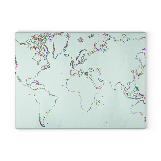 World Map Glass Cutting Board, Kitchen Decor, Unique Gift, Culinary Accessory, Home Cooking, Travel Enthusiast Gift