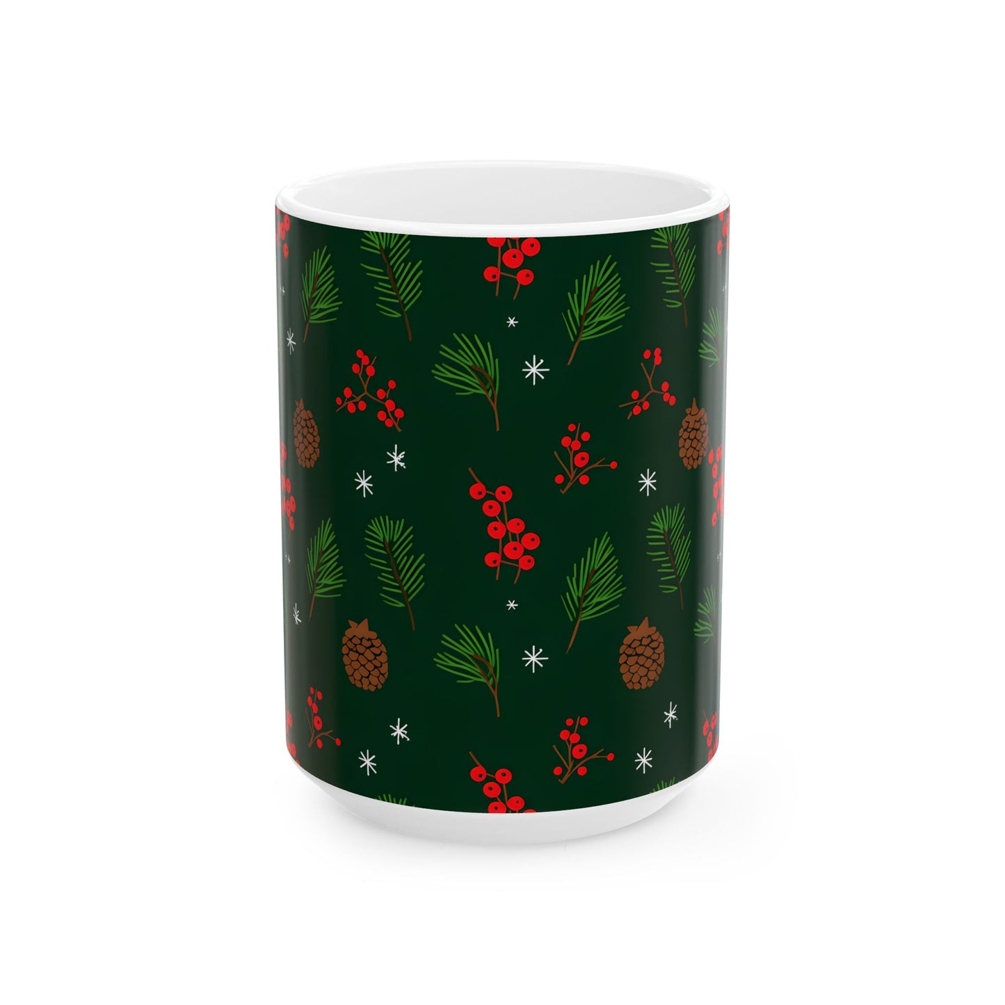 Festive Holiday Ceramic Mug, Christmas Coffee Cup, Winter Decor, Cozy Drinkware, Seasonal Gift, Holiday Celebration