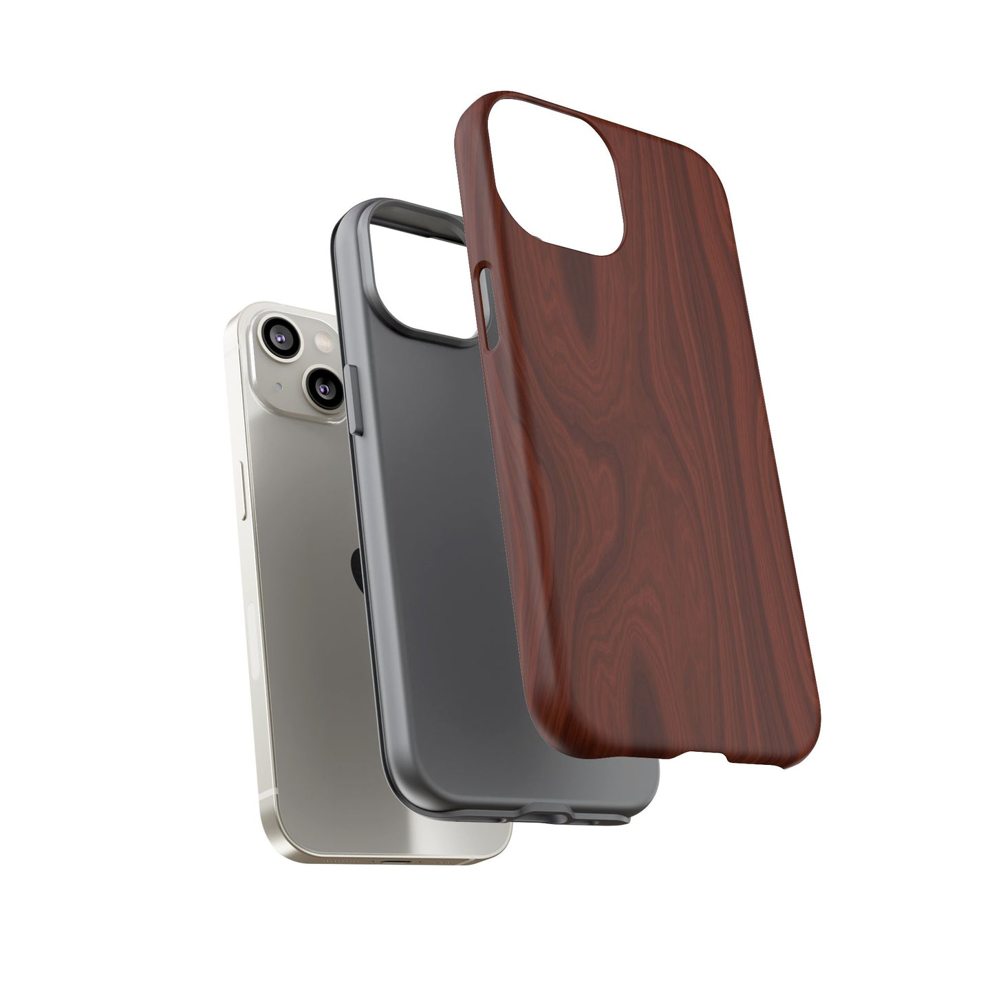 Wood Grain Phone Case, Stylish Tough Cases, Nature-Inspired Protective Cover, Unique Gifts for Him and Her, Eco-Friendly Tech Accessory